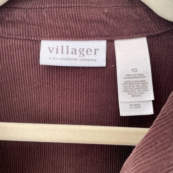 Womens Brown Corduroy Blazer Jacket Liz Claiborne Size 10 Button Front - Picture 4 of 5